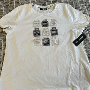 Karl Lagerfeld White Graphic tee